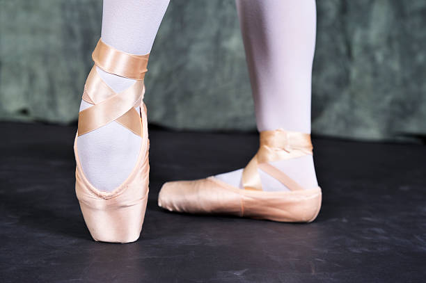 istock Ballet dancer feet, ballerina slippers. 183858147