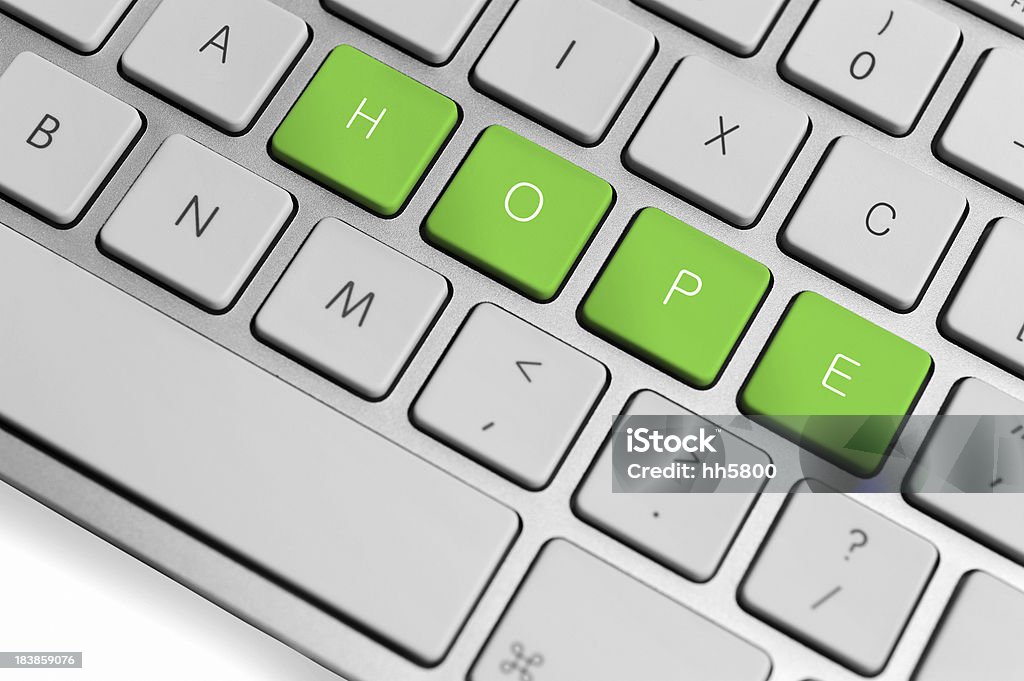 Verde esperança teclado do computador - Royalty-free Alegria Foto de stock