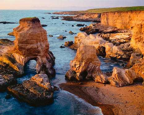 The Pacific Ocean Meet The Rocky Cliffs And Beachs Of Montana De Oro State Park, CA