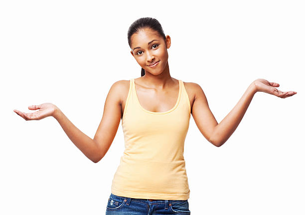 istock Young Woman Shrugging - Isolated 183859454