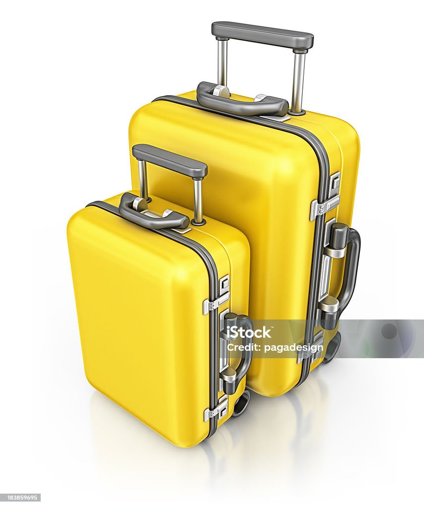 노란색 여행 가방 - 로열티 프리 3차원 형태 스톡 사진