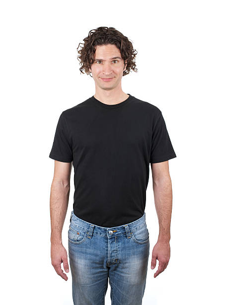 istock Young man with blank black shirt 183859962