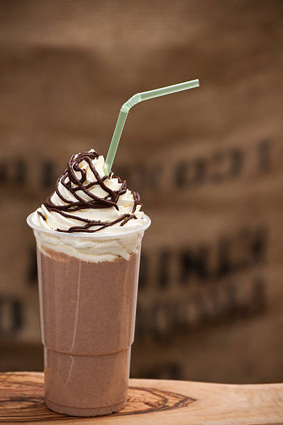 istock Iced Chocolate blended drink topped with fresh cream 183860033
