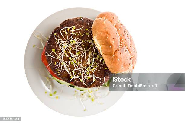 Portobellopilzburger Stockfoto und mehr Bilder von Burger - Burger, Veganes Essen, Ansicht aus erhöhter Perspektive
