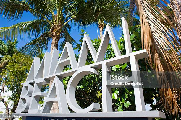 Miami Beach Sign In Florida Usa Stock Photo - Download Image Now - Miami Beach, Miami, Florida - US State