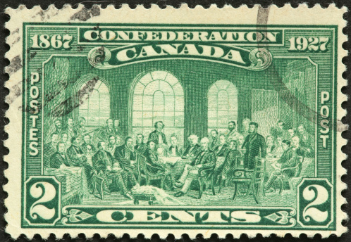 confederation of Canada 1867 depicted on a 1927 stamp