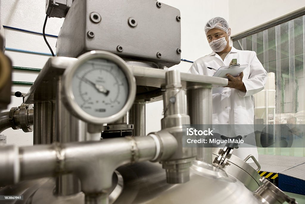 Quality Control Quality Control Inspector in food processing plant Food Stock Photo