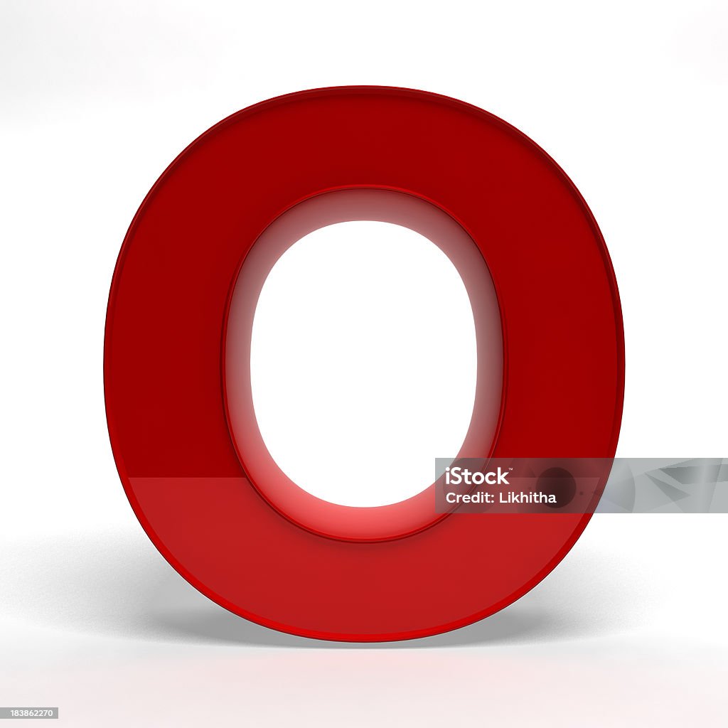 Rosso Lettera O - Foto stock royalty-free di Alfabeto