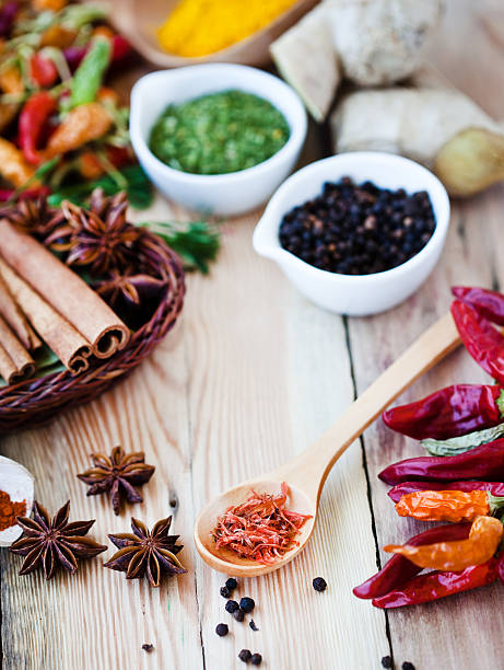 temperos - rosemary chervil herb table - fotografias e filmes do acervo