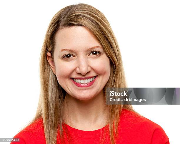 Happy Smiling Woman Headshot Portrait Stock Photo - Download Image Now - Females, 30-34 Years, 30-39 Years