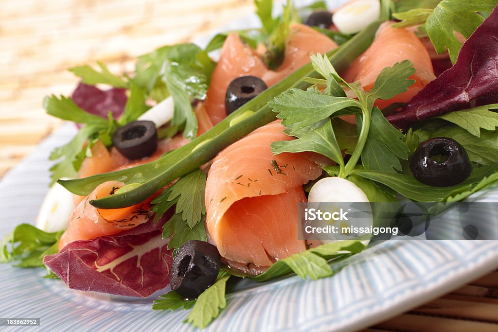 Räucherlachs-Salat - Lizenzfrei Abnehmen Stock-Foto