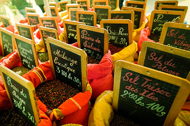 Spices for sale at an outdoor market at Saint Remy de Provence, France.