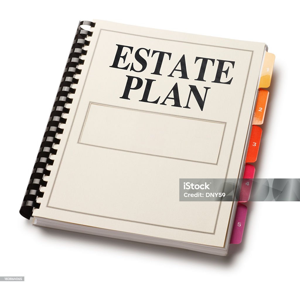 Immobiliare pianificazione manuale su sfondo bianco - Foto stock royalty-free di Testamento