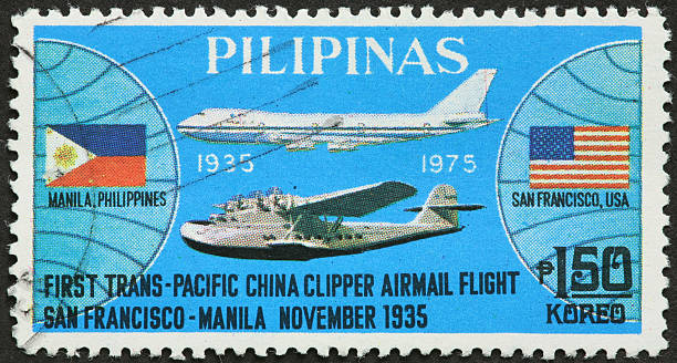 istock trans-Pacific airmail flight 1935 celebration on Philippines stamp 183864135