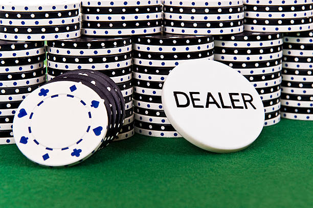 Dealer and Gambling Chips stock photo