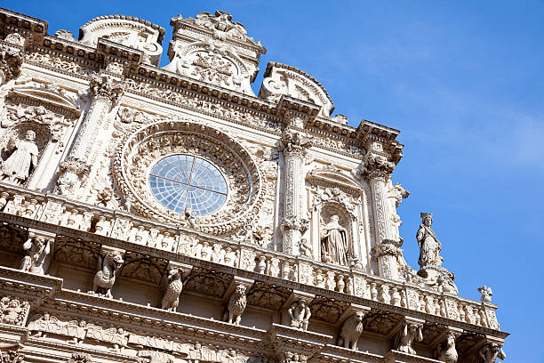 basilica di santa croce-lecce, italien - baroque style lecce italy puglia stock-fotos und bilder