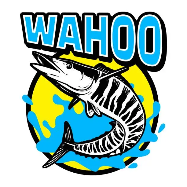 Vector illustration of WAHOO FISH MASCOT  TEMPLATE