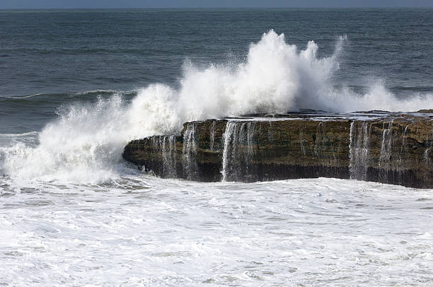 istock Ocean Waves Crashing On Rocky California Shore 183865962
