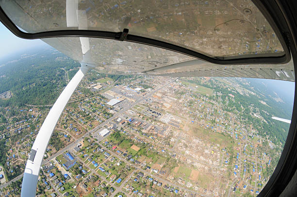 istock Aerial survey of tornado damage 183866182