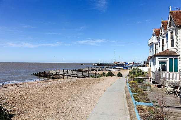 istock Seafront houses and beach at Whitstable, Kent, UK 183866324