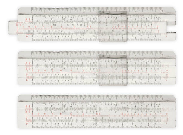 vintage règle coulissante - slide rule photos et images de collection