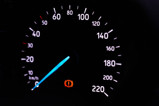 istock Car dashboard panel icon on a black background.emergency brake symbol 1838665069
