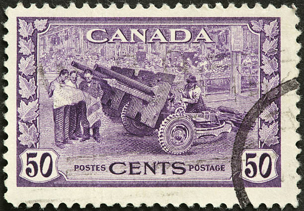 istock Canadian World War I artillery on a postage stamp 183866901