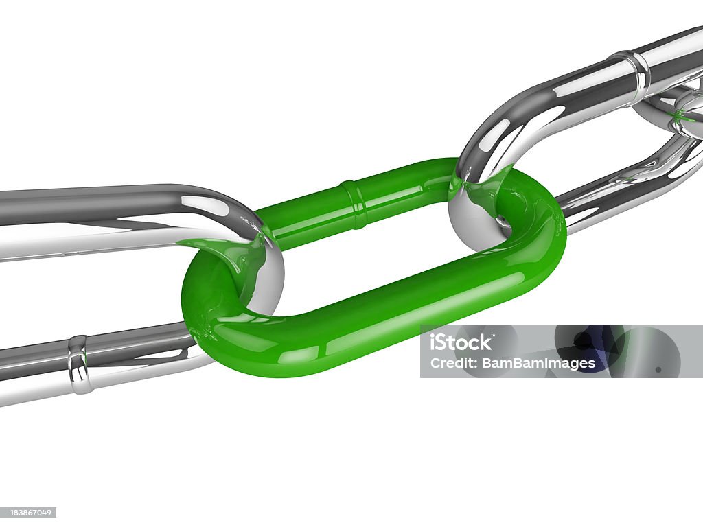 Verde Eslabón de cadena - Foto de stock de Acero libre de derechos