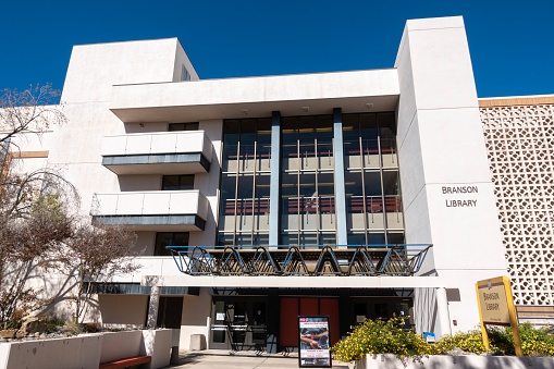Mesilla, USA - November 13, 2022. Branson Library in the campus of University of New Mexico in Mesilla, New Mexico, USA