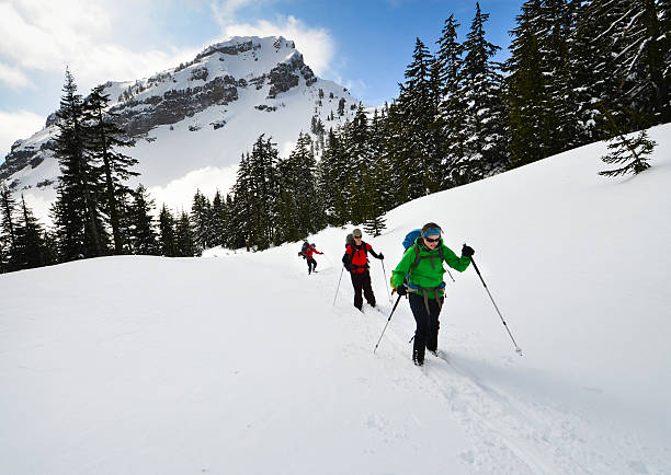 Backcountry Skiers stock photo