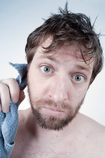 Morning Routine - Clean Your Ears stock photo