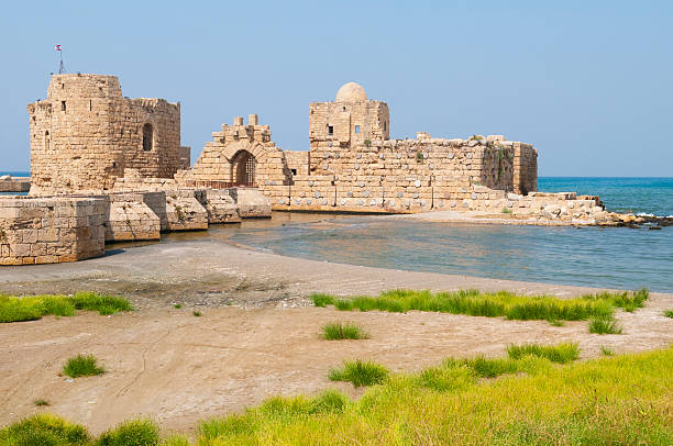 The Sea Castle (Qala'at al-Bahr) in the coastal town of Sidon, Lebanon.