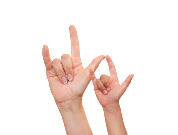 Mother and Son I Love You in American Sign Language Mother and son using American Sign Language to say I Love You. i love you stock pictures, royalty-free photos & images