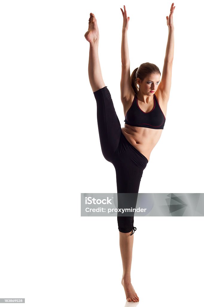 Gimnasta Chica Aislado en blanco - Foto de stock de Abrise de piernas libre de derechos