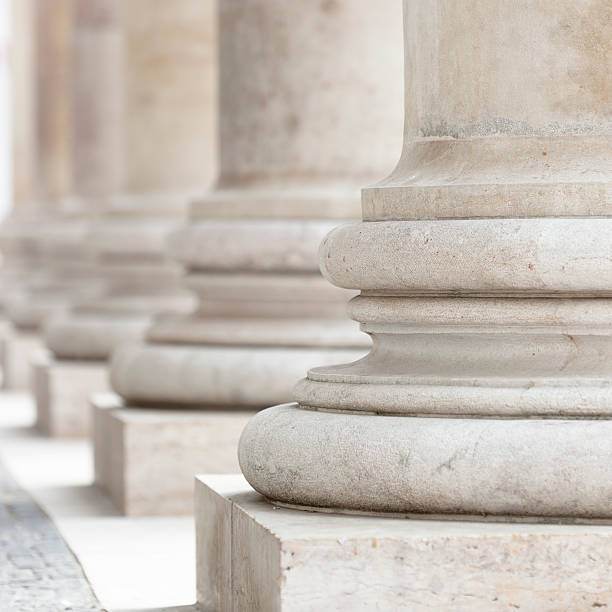 group of corporate business columns stock photo