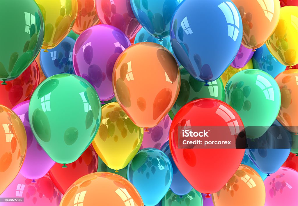 Multicolored Balony - Zbiór zdjęć royalty-free (Balon)
