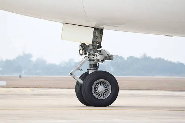 Nose landing gear of Boeing 747-400