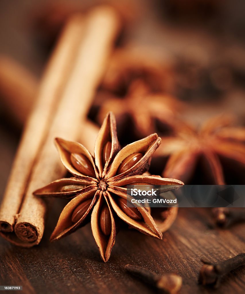 Exotic  spice Exotic  spice cinnamon sticks, star anise and cloves Star Anise Stock Photo