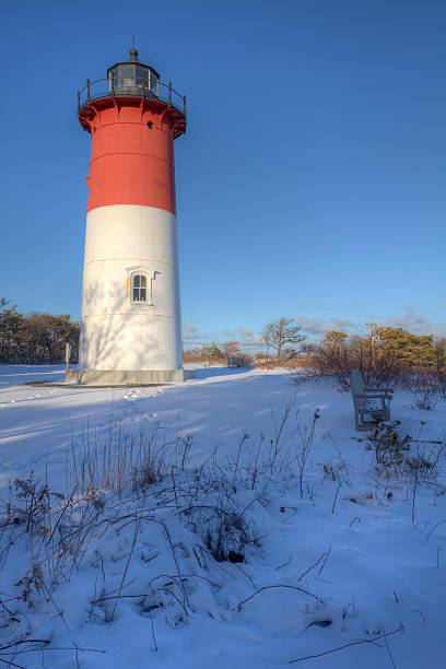 istock Nauset Lighthouse in snow 183871798