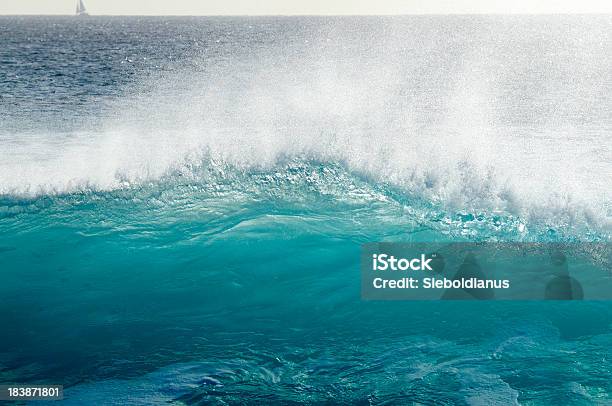 Turqoise Breaking Wave Background Stock Photo - Download Image Now - Cape Verde, Wave - Water, Africa