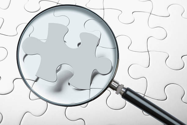 istock Puzzle Piece with magnifying glass 183871844