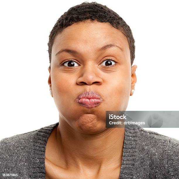 Female Portrait Stock Photo - Download Image Now - Holding Breath, People, One Person