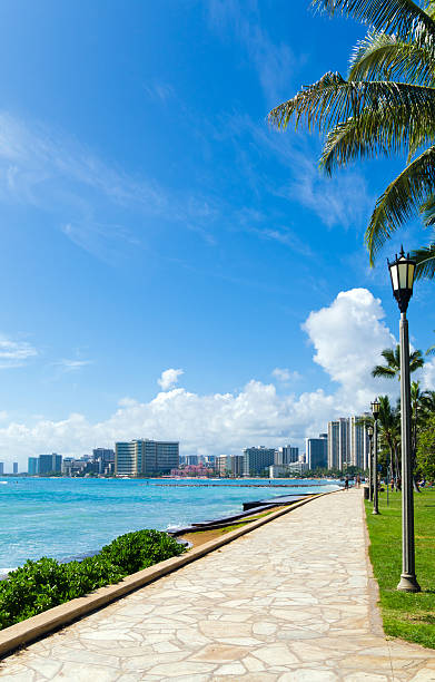 istock Walkway along Waikiki Beach in Honolulu, HI 183872312