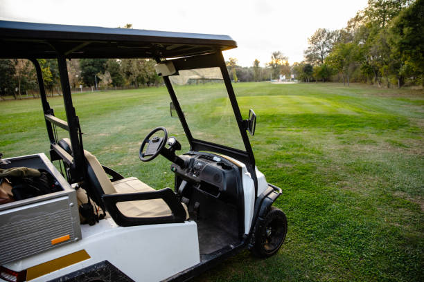 istock Golf cart on the golf course - Stock Photo 1838724765