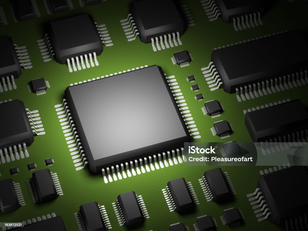 Placa de circuito - Foto de stock de CPU royalty-free