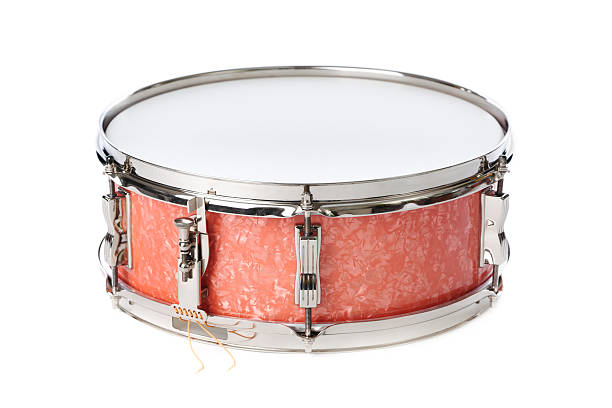 Red Snare Drum Isolated on White Background Subject: Red snare drum isolated on white background. snare drum stock pictures, royalty-free photos & images