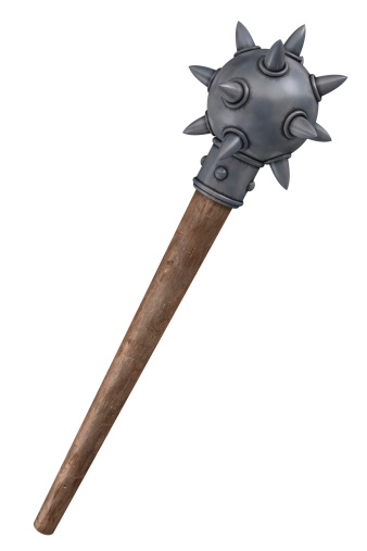 Medieval club-like weapon isolated on white.Could be useful for attacking your enemy's.This is a detailed 3d rendering.