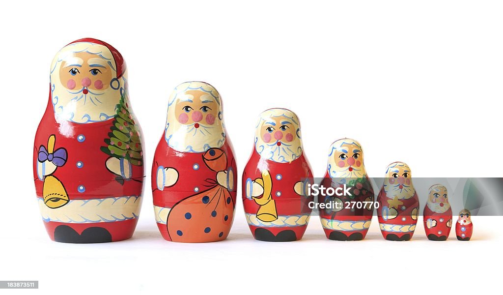Christmas Santa babushka quebra-cabeça dolls - Foto de stock de Natal royalty-free