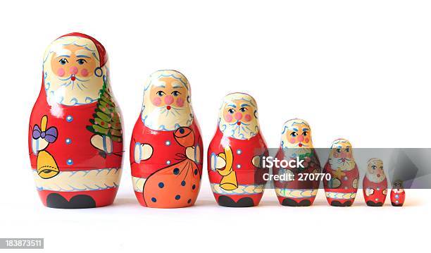 Foto de Christmas Santa Babushka Quebracabeça Dolls e mais fotos de stock de Natal - Natal, Fileira, Papai Noel