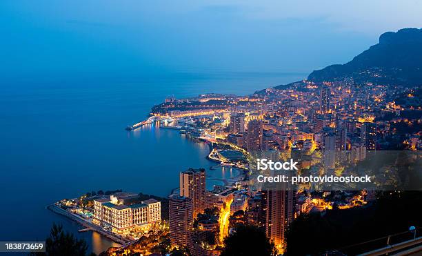 Xxxl Monaco By Night Panoramic Stock Photo - Download Image Now - Monaco, Night, Monte Carlo